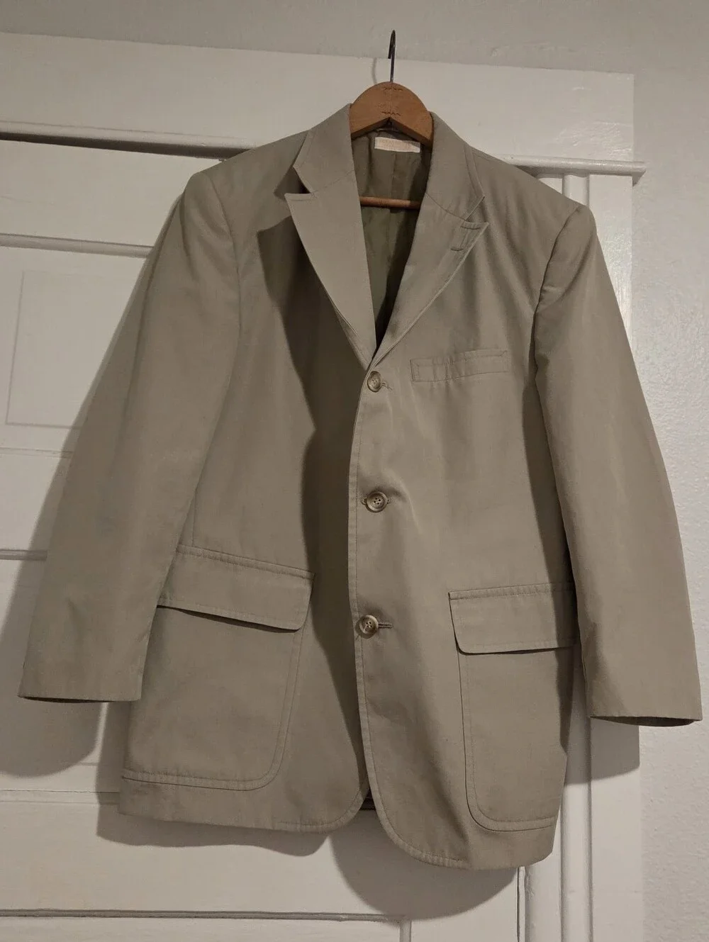 Vintage Brooks Brothers Khaki 3-Button Blazer Sport Coat Jacket Men's 40 Short